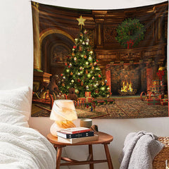 Aperturee - Classic Room Huge Tree Wreath Christmas Backdrop