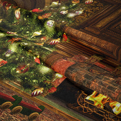 Aperturee - Classic Room Huge Tree Wreath Christmas Backdrop