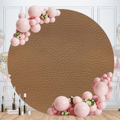 Aperturee - Coffe Abstrace Textured Round Birthday Backdrop