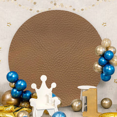 Aperturee - Coffe Abstrace Textured Round Birthday Backdrop