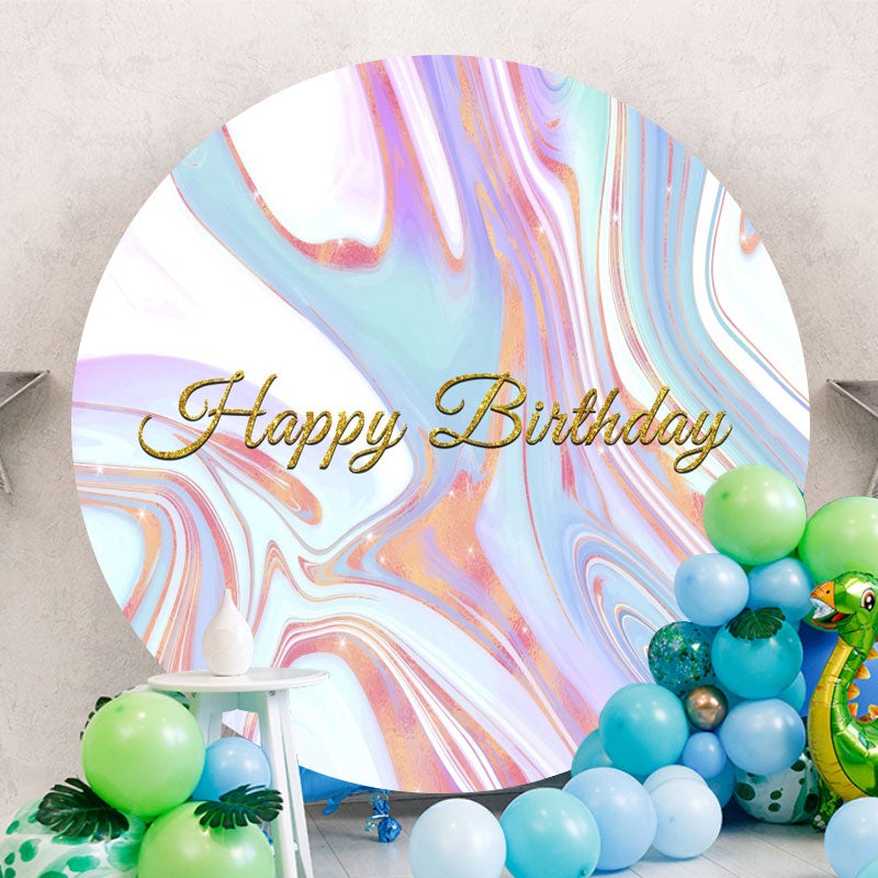Aperturee - Colorful Abtract Texture Round Birthday Backdrop