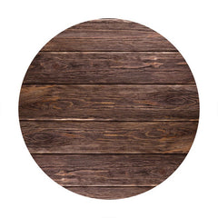 Aperturee - Custom Circle Brown Wooden Birthday Backdrop