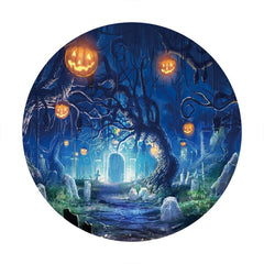 Aperturee - Dark Forest Horrify Round Halloween Backdrop