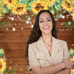 Aperturee - Deep Grain Wall Yellow Flower Backdrop For Photos