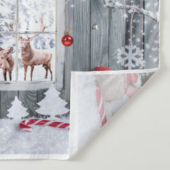 Aperturee - Deers Snowy Gift Theme Glitter Christmas Backdrop