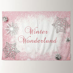 Aperturee - Dusty Pink Winter Wanderland Holiday Backdrop