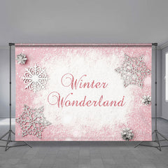 Aperturee - Dusty Pink Winter Wanderland Holiday Backdrop
