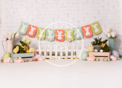 Aperturee - Easter Pastels Spring Bunnies Backdrop For Photo Sessions