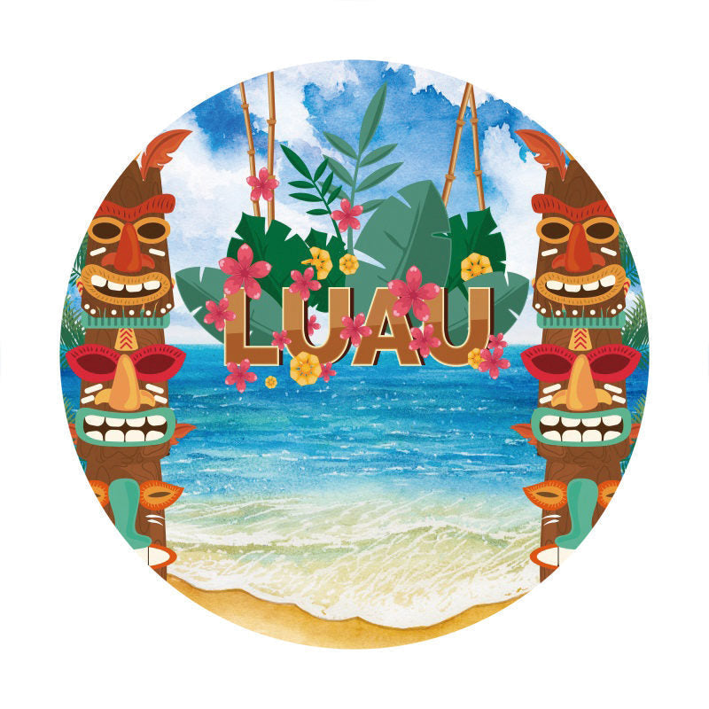 Aperturee - Entertainment Hawaiian Luau Party Round Backdrop