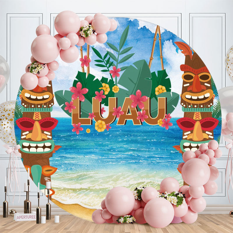 Aperturee - Entertainment Hawaiian Luau Party Round Backdrop