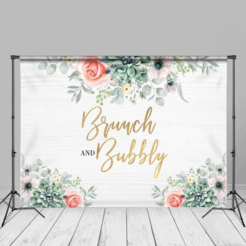 Aperturee - Floral Plant Brunch Bubbly Spring Photography Backdrop