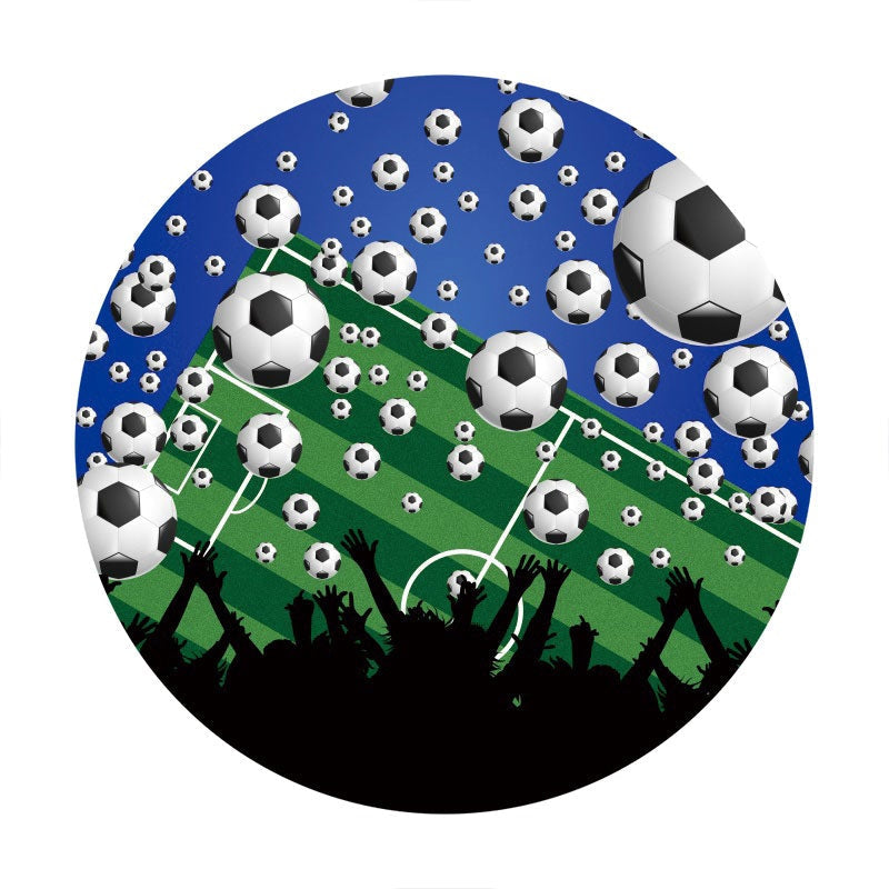 Aperturee - Football Match Circle Happy Birthday Backdrop