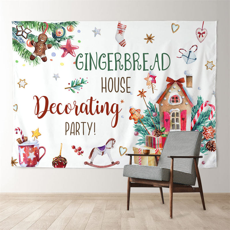 Aperturee - Gingerbread Deco Party Gifts Photo Xmas Backdrop