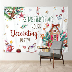 Aperturee - Gingerbread Deco Party Gifts Photo Xmas Backdrop