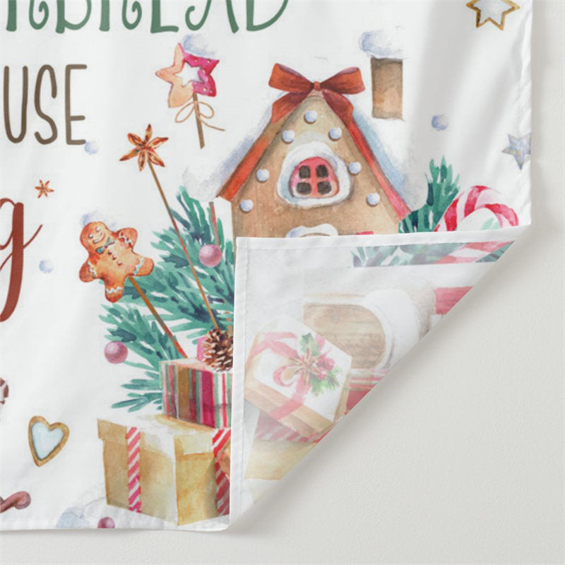 Aperturee - Gingerbread Deco Party Gifts Photo Xmas Backdrop