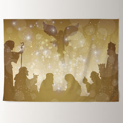Aperturee - Glitter Bokeh Jesus Theme Merry Christmas Backdrop