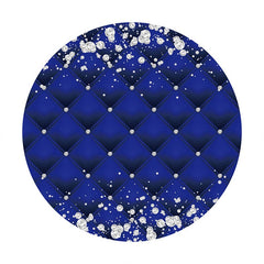 Aperturee - Glitter Diamond Round Blue Birthday Backdrop