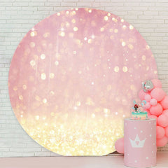 Aperturee - Glitter Gold Pink Bokeh Circle Happy Birthday Backdrop