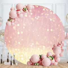 Aperturee - Glitter Gold Pink Bokeh Circle Happy Birthday Backdrop