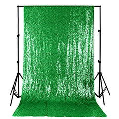 Aperturee - Glitter Green Sequin Fabric Photography Backdrop Curtain