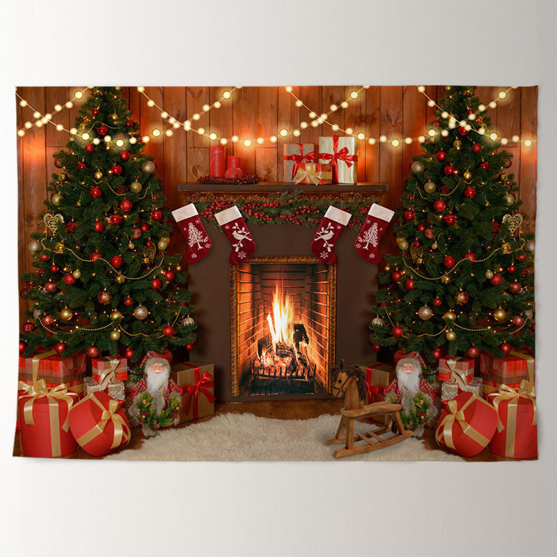Aperturee - Glitter Light Sweet Home Merry Christmas Backdrop