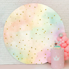 Aperturee - Glitter Little Star Round Birthday Backdrop