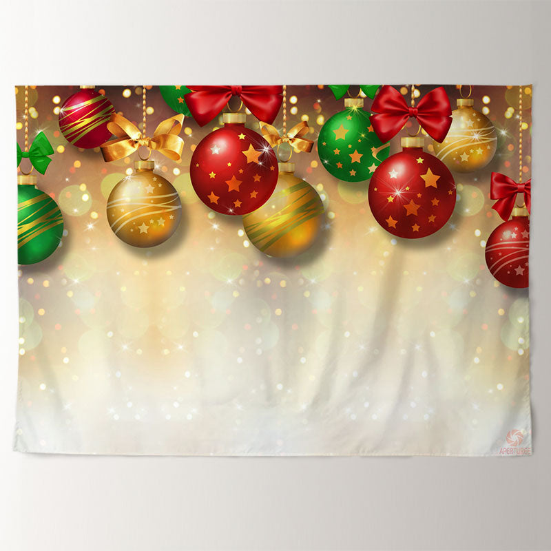 Aperturee - Glitter Shiny Bokeh Star Ball Christmas Backdrop