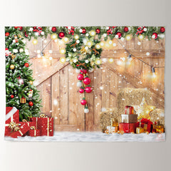Aperturee - Glitter Snowy Merry Christmas Night Holiday Backdrop