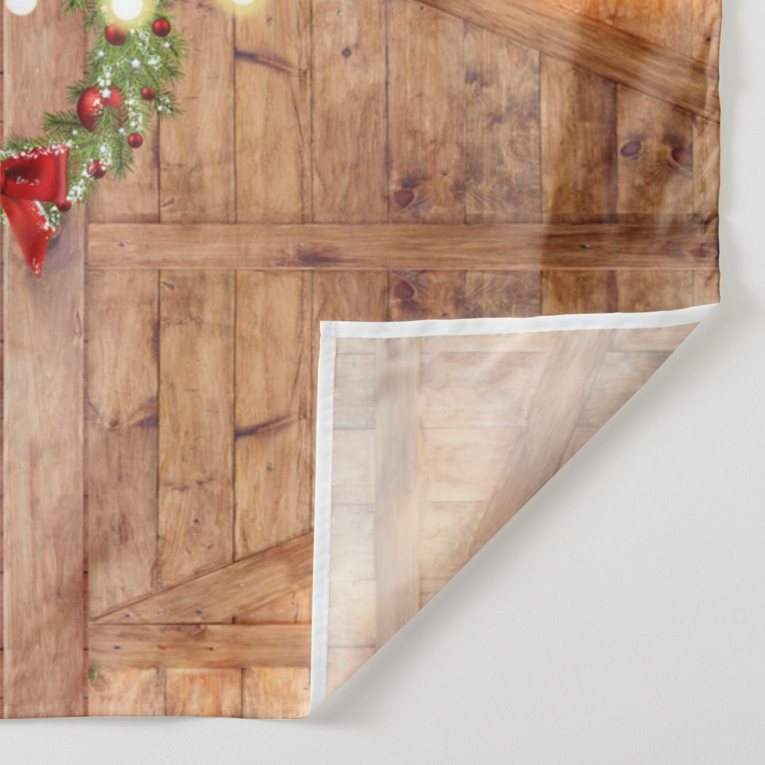 Aperturee - Glitter Wall Hanging Wreath Wooden Xmas Backdrop