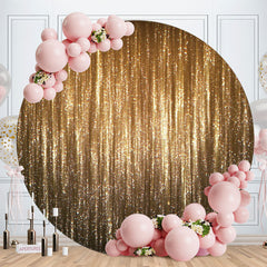 Aperturee - Gold Bright Glitter Round Birthday Party Backdrop
