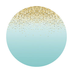 Aperturee - Gold Glitter Round Blue Birthday Party Backdrop
