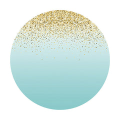 Aperturee - Gold Glitter Round Blue Birthday Party Backdrop