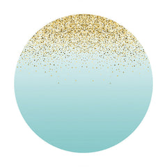 Aperturee - Gold Glitter Round Blue Birthday Party Backdrop