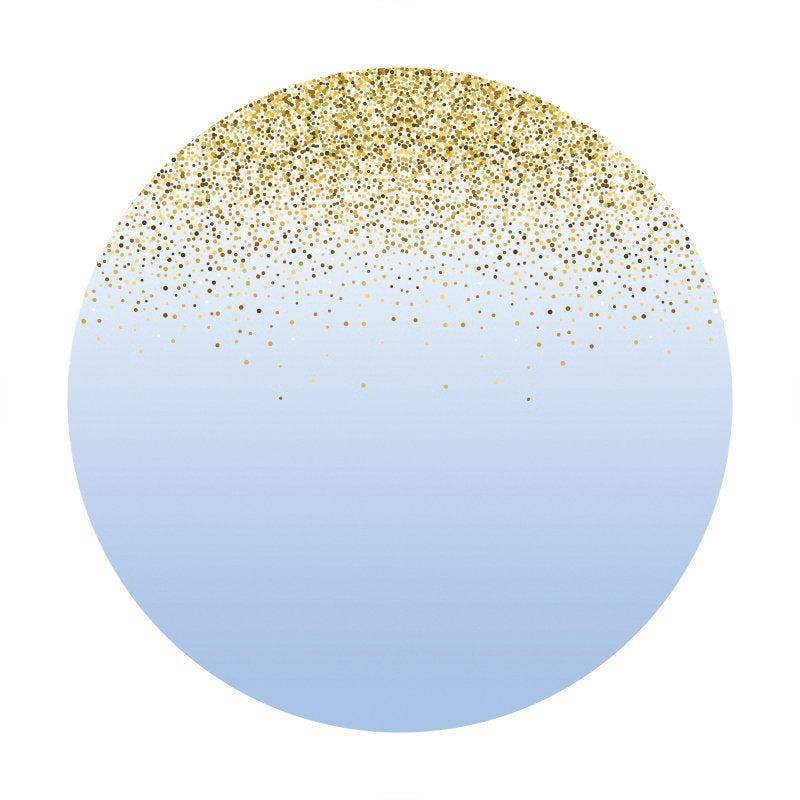 Aperturee - Gold Glitter Round Purple Birthday Backdrops