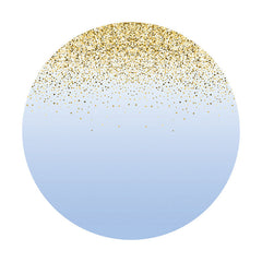 Aperturee - Gold Glitter Round Purple Birthday Backdrops