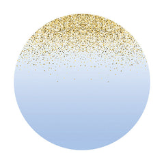 Aperturee - Gold Glitter Round Purple Birthday Backdrops