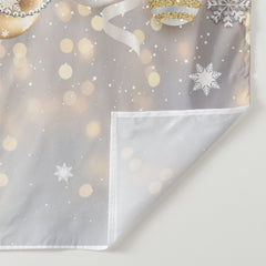Aperturee - Gold Silver Bauble Snow Bokeh Christmas Backdrop