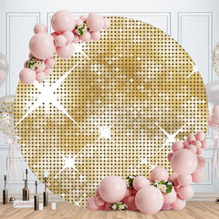 Aperturee - Gold Sliver Bokeh Round Happy Birthday Party Backdrop