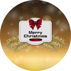 Aperturee - Golden Bokeh Round Merry Christmas Backdrops