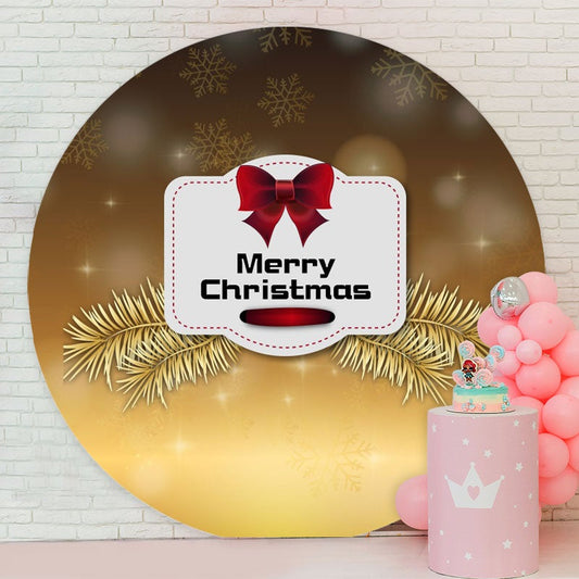 Aperturee - Golden Bokeh Round Merry Christmas Backdrops