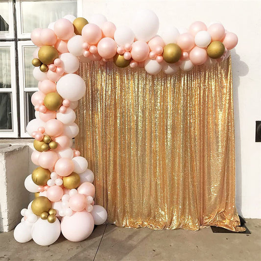 Aperturee - Golden Shimmery Sequin Fabric Photography Backdrop
