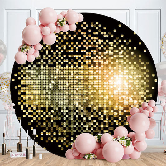 Aperturee - Golden Spot Bokeh Round Birthday Party Backdrop