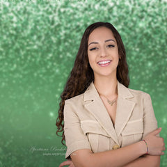 Aperturee - Green Glitter Bokeh Style Portrait Picture Backdrop