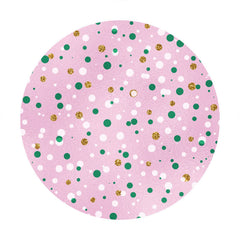 Aperturee - Green Gold Spot Round Pink Birthday Backdrop