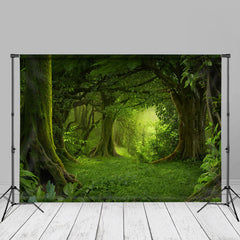 Aperturee - Green Grassland Nature Jungle Spring Cloth Backdrop