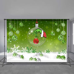 Aperturee - Green Hand Bauble Snowflake Christmas Backdrop