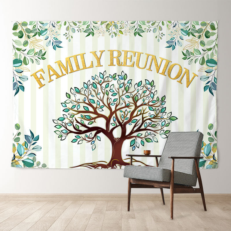 Aperturee - Green Tree Family Reunion Christmas Party Backdrop