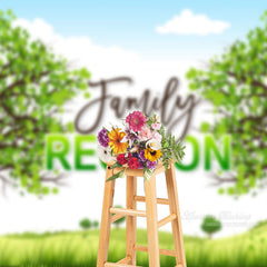 Aperturee - Green Tree Family Reunion Spring Photo Backdrop