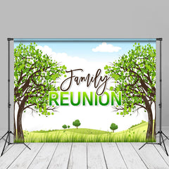 Aperturee - Green Tree Family Reunion Spring Photo Backdrop