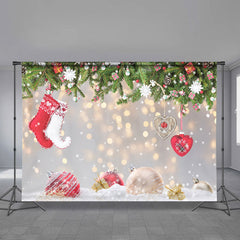 Aperturee - Heart Bauble Stockin Light Tree Christmas Backdrop